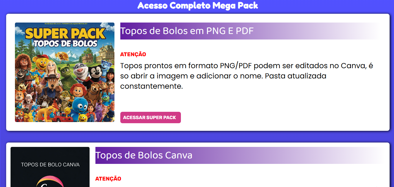 Imagem do projeto Pack Personalizados